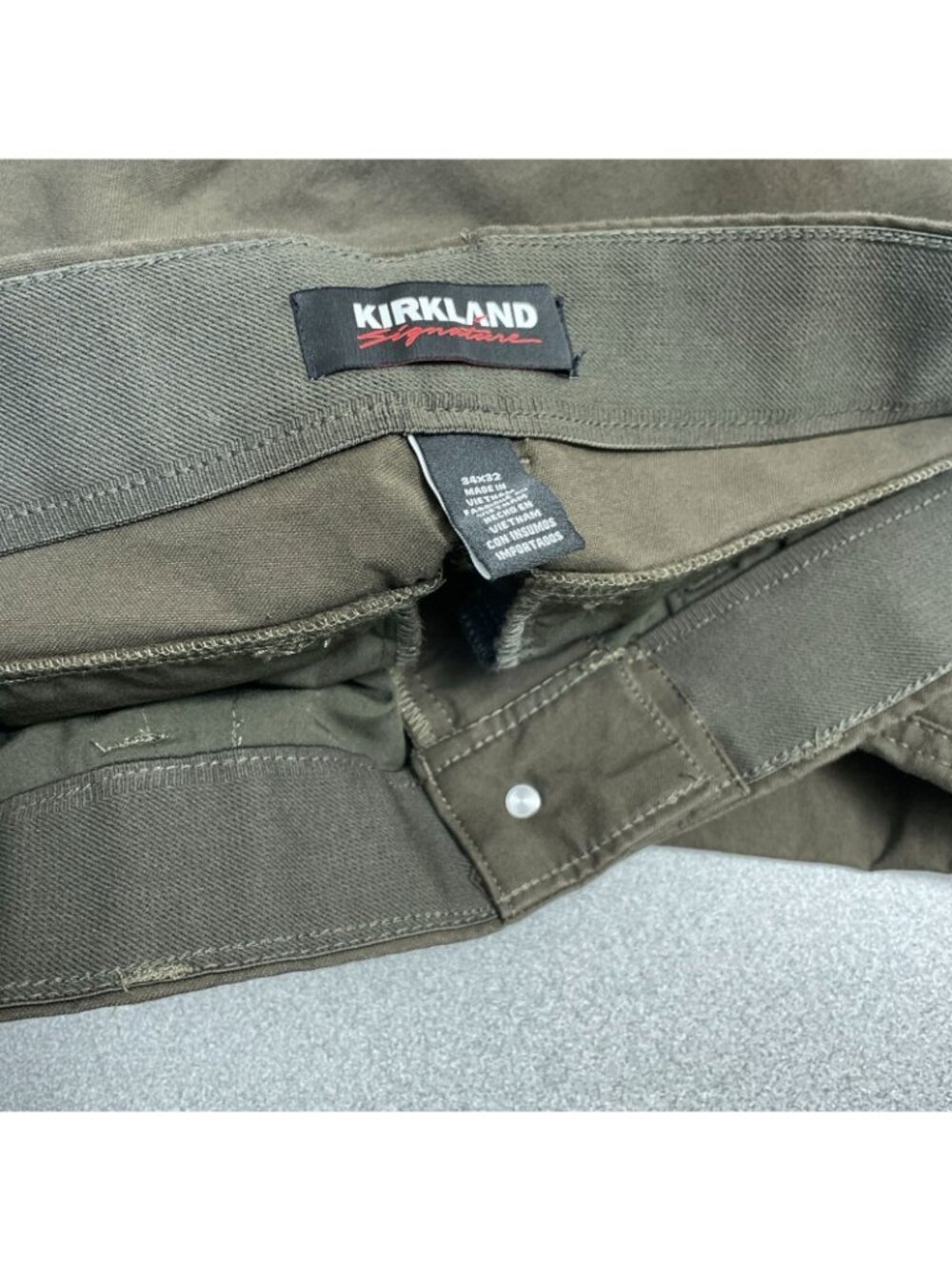 Kirkland Signature Men's 34x32 Stretch Cargo Tech Pants Olive Green B1234 - Picture 8 of 13